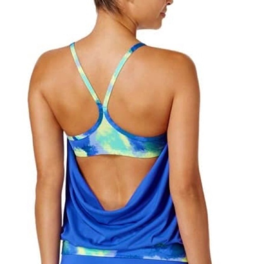Nike NWT Womens Cascade Active Blue Green Tankini‎ Top S